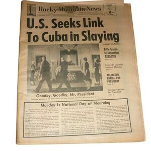 Vintage Rocky Mountain News Nov 24 1963 JFK Assassination‎ Denver Dry Goods Ad